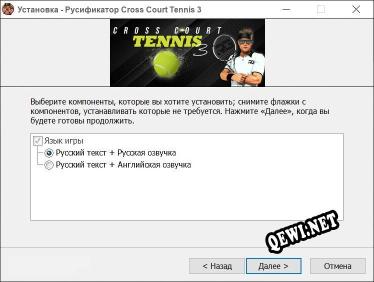 Cross Court Tennis 3 полный перевод игры